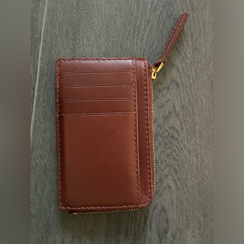 Madewell The Essential Zip Card Case Wallet in Leather